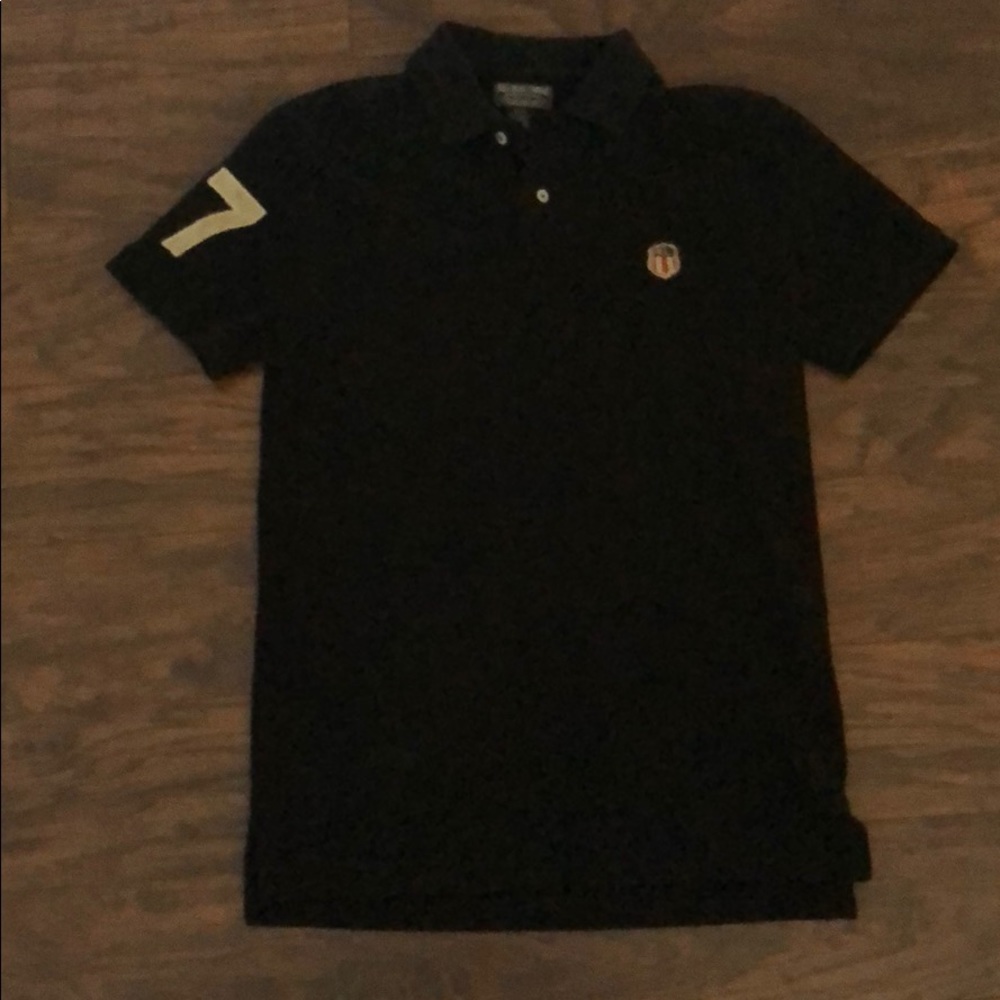 Polo jeans company slim fit black polo